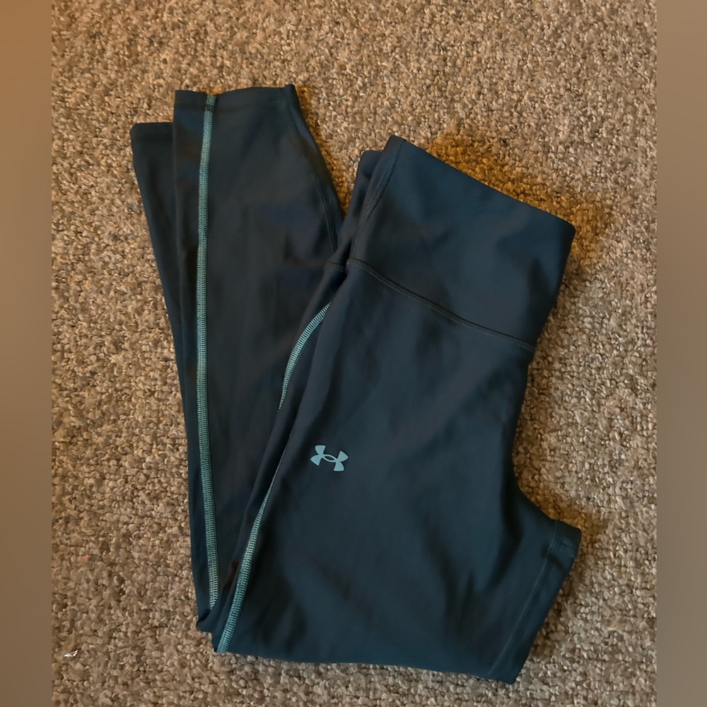 Under Armour Black Leggings with Teal Accents